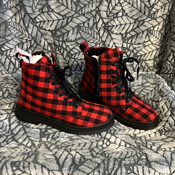 Pierre Dumas red/black combat boot - Picture 1 of 6